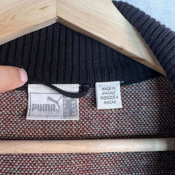 Vintage Y2k Puma Women's Plaid Full Zip-Up Jacket with Elbow Patch Size L - Picture 4 of 7